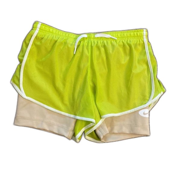 Nike Dri Fit Shorts Green Girl Size Large - Picture 1 of 5